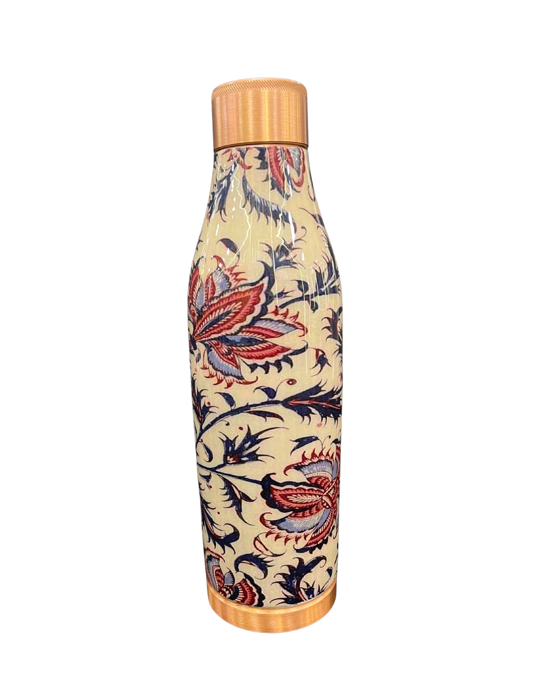 Handcrafted Floral Copper Water Bottles – Set of 2 (Printed | 1000ml Each) - Image 2