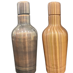 Trove® Premium Smooth Finish Copper Water Bottles – Set of 2 (Matte & Glossy)