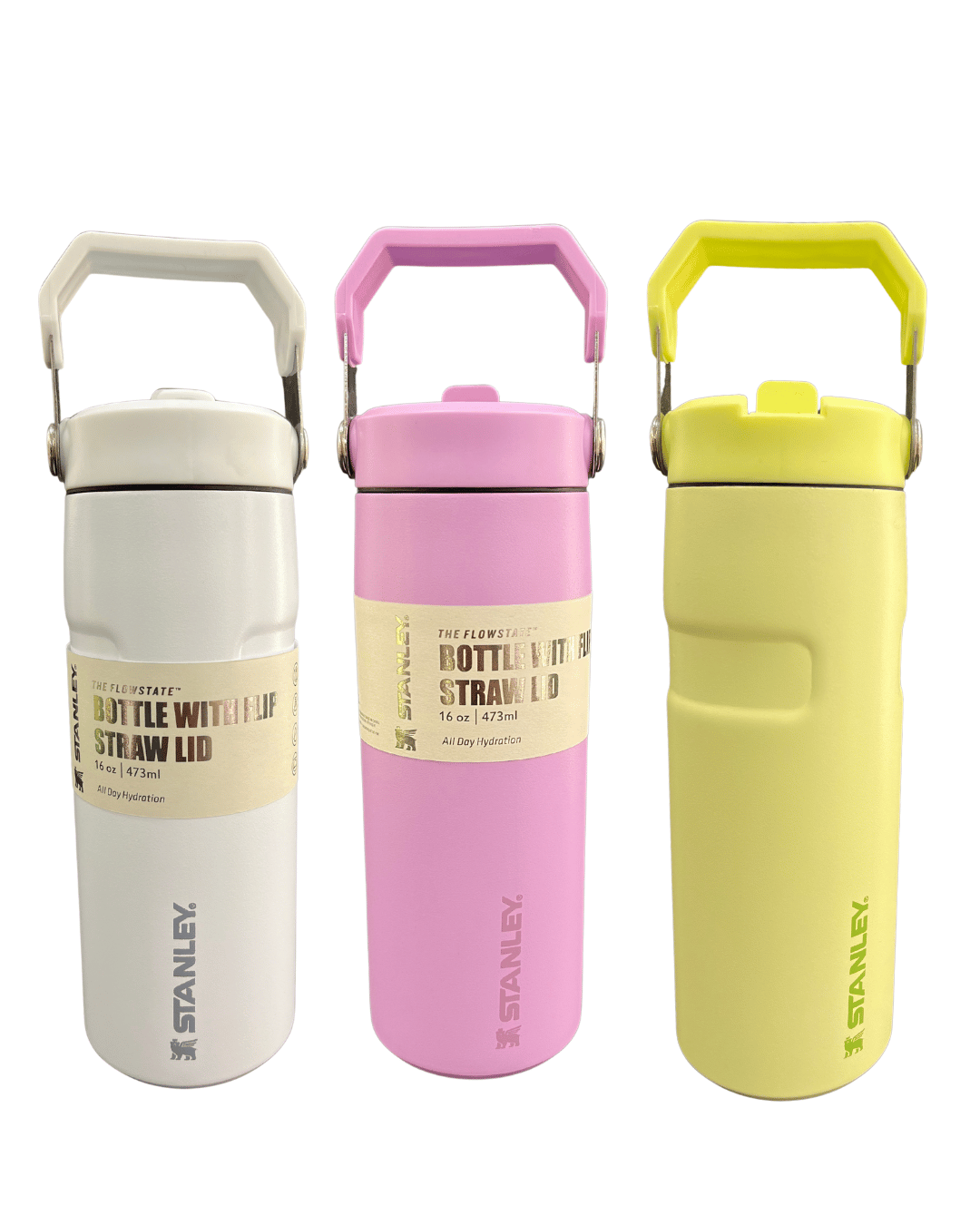 Stanley The Flow State™ Bottle with Flip Straw Lid – 16 oz (473 ml) – Pastel Series (Set of 3) - Image 4